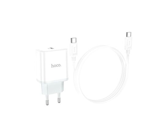 Зарядное устройство HOCO C104A USB-C PD20W + cable USB-C to USB-C white (6931474782915), изображение 7