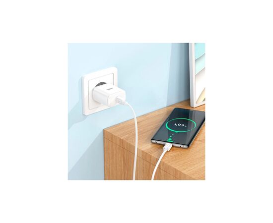 Зарядное устройство HOCO C104A USB-C PD20W + cable USB-C to USB-C white (6931474782915), изображение 8