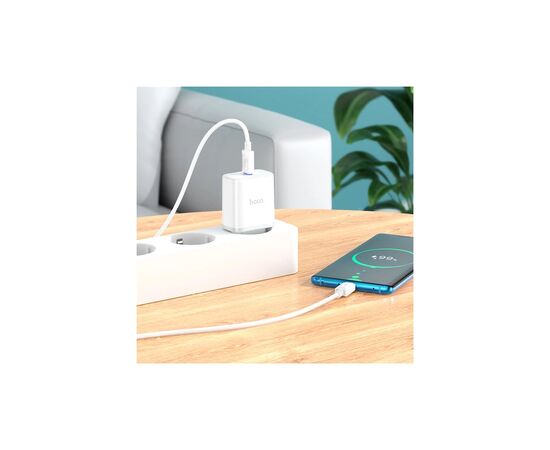 Зарядное устройство HOCO C104A USB-C PD20W + cable USB-C to USB-C white (6931474782915), изображение 9