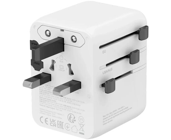 Зарядное устройство Canyon OnTour 70 3xUSB-C + 2xUSB-A EU/UK/US/AUS 70W White (CNS-TA70W1006W), изображение 2 Зарядное устройство Canyon OnTour 70 3xUSB-C + 2xUSB-A EU/UK/US/AUS 70W White (CNS-TA70W1006W), изображение 2
