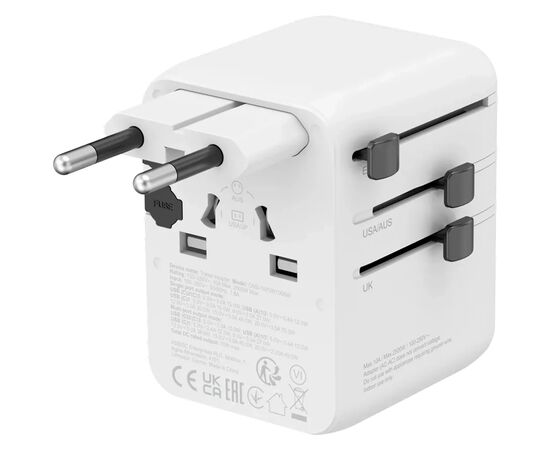 Зарядное устройство Canyon OnTour 70 3xUSB-C + 2xUSB-A EU/UK/US/AUS 70W White (CNS-TA70W1006W), изображение 3 Зарядное устройство Canyon OnTour 70 3xUSB-C + 2xUSB-A EU/UK/US/AUS 70W White (CNS-TA70W1006W), изображение 3
