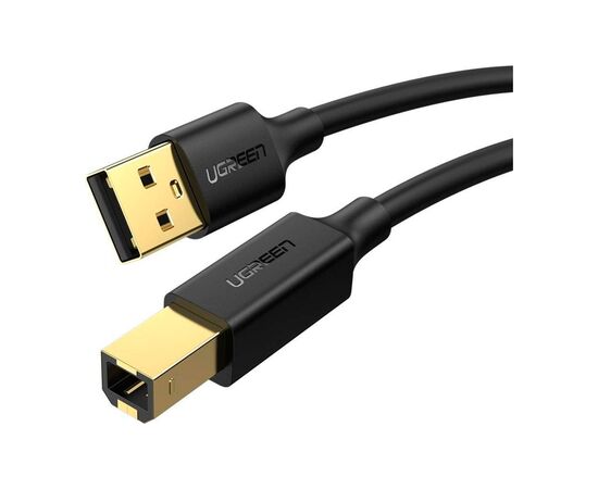 Кабель для принтера USB 2.0 AM/BM 5.0m US135 black Ugreen (10352), изображение 2 Кабель для принтера USB 2.0 AM/BM 5.0m US135 black Ugreen (10352), изображение 2