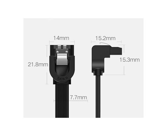 Кабель для передачи данных SATA 3 Data Cable 0.5m 90° corner US217 Black Ugreen (30797), изображение 8 Кабель для передачи данных SATA 3 Data Cable 0.5m 90° corner US217 Black Ugreen (30797), изображение 8