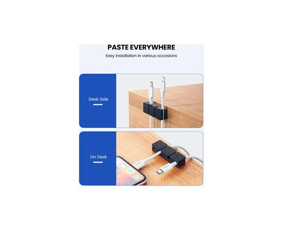 Держатель для кабеля Ugreen LP208 Cable Holder Clips Black (70585), изображение 5 Держатель для кабеля Ugreen LP208 Cable Holder Clips Black (70585), изображение 5