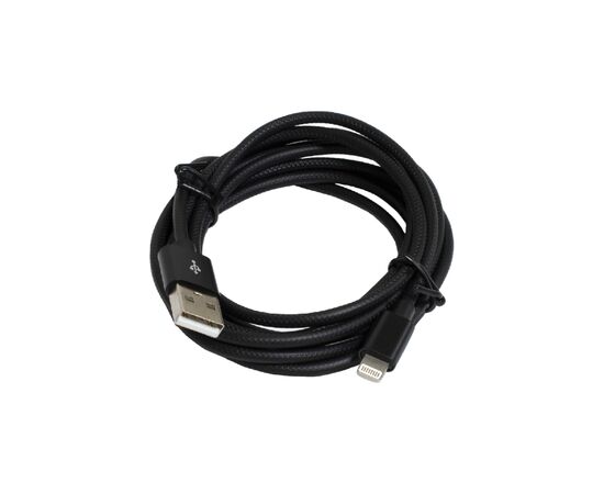 Дата кабель USB 2.0 AM to Lightning 2.0m 2.4A black Patron (CAB-PN-LIGHT-2M-B)