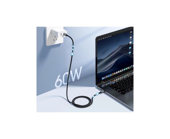 Дата кабель USB-C to USB-C 2.0m PD60W black Choetech (6932112105035), изображение 2 Дата кабель USB-C to USB-C 2.0m PD60W black Choetech (6932112105035), изображение 2