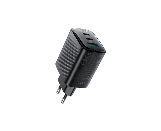 Зарядное устройство Acefast 2xUSB-C + 1xUSB 67W GaN black (6974316284048), изображение 2 Зарядное устройство Acefast 2xUSB-C + 1xUSB 67W GaN black (6974316284048), изображение 2