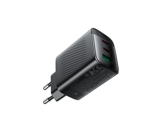 Зарядное устройство Acefast 2xUSB-C + 1xUSB 67W GaN black (6974316284048), изображение 4 Зарядное устройство Acefast 2xUSB-C + 1xUSB 67W GaN black (6974316284048), изображение 4