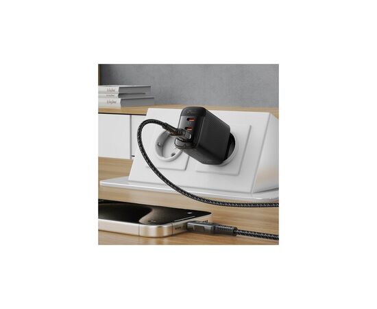 Зарядное устройство Acefast 2xUSB-C + 1xUSB 67W GaN black (6974316284048), изображение 6 Зарядное устройство Acefast 2xUSB-C + 1xUSB 67W GaN black (6974316284048), изображение 6