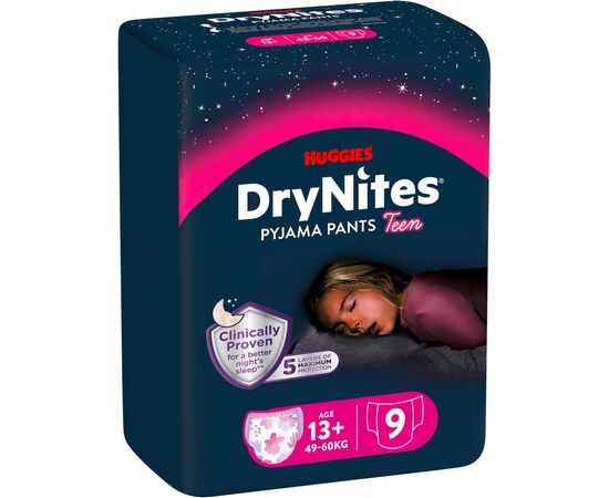 Підгузки Huggies DryNites для дівчаток 13+ років, 9 шт (5029053583679)