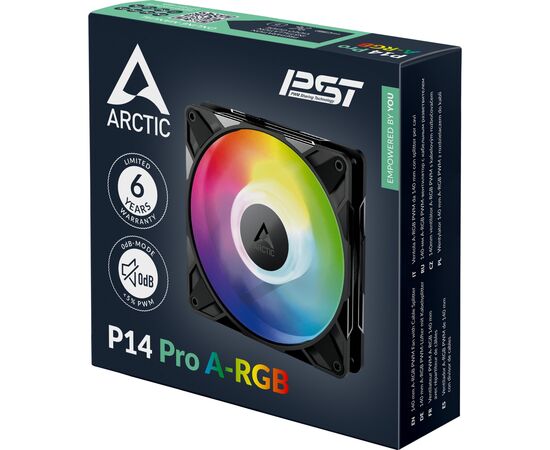 Кулер для корпуса Arctic P14 Pro A-RGB Black (ACFAN00315A), изображение 8 Кулер для корпуса Arctic P14 Pro A-RGB Black (ACFAN00315A), изображение 8