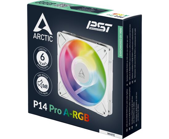 Кулер для корпуса Arctic P14 Pro A-RGB White (ACFAN00318A), изображение 8 Кулер для корпуса Arctic P14 Pro A-RGB White (ACFAN00318A), изображение 8
