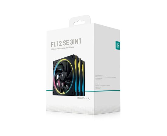 Кулер для корпуса Deepcool Набір вентиляторів Deepcool FL12SE 3IN1 для корпусу 3*120x120x25мм, HB, (FL12 SE 3IN1), изображение 7 Кулер для корпуса Deepcool Набір вентиляторів Deepcool FL12SE 3IN1 для корпусу 3*120x120x25мм, HB, (FL12 SE 3IN1), изображение 7