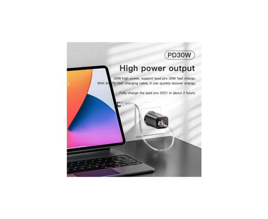Зарядное устройство Essager 1xUSB + 1xUSB-C PD30W black (ECTPQS-ZTB01), изображение 6 Зарядное устройство Essager 1xUSB + 1xUSB-C PD30W black (ECTPQS-ZTB01), изображение 6