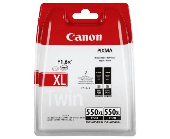 Картридж Canon PGI-550XL Black DoublePpack, 2*22ml, blister (6431B005)