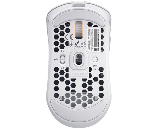 Мышка Hator Stellar Wireless/Bluetooth/USB White (HTM651), изображение 5 Мышка Hator Stellar Wireless/Bluetooth/USB White (HTM651), изображение 5