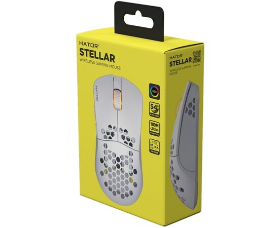 Мышка Hator Stellar Wireless/Bluetooth/USB White (HTM651), изображение 6 Мышка Hator Stellar Wireless/Bluetooth/USB White (HTM651), изображение 6