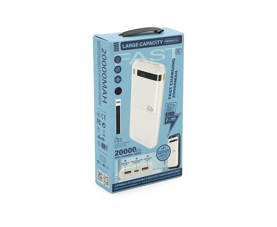 Батарея універсальна Remax 20000mAh, PD/20W, QC/22.5W, Black/White (RPP-72), зображення 3 Батарея універсальна Remax 20000mAh, PD/20W, QC/22.5W, Black/White (RPP-72), зображення 3