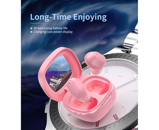 Наушники Choetech TWS Small Cube Pink (BH-T23-PK), изображение 4 Наушники Choetech TWS Small Cube Pink (BH-T23-PK), изображение 4
