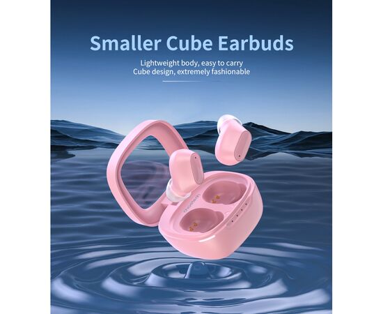 Наушники Choetech TWS Small Cube Pink (BH-T23-PK), изображение 7 Наушники Choetech TWS Small Cube Pink (BH-T23-PK), изображение 7