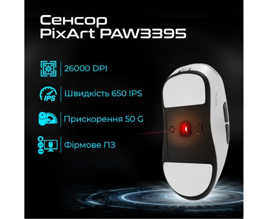Мишка RAWM ES21 Wireless/Bluetooth White (ES21.white), зображення 2 Мишка RAWM ES21 Wireless/Bluetooth White (ES21.white), зображення 2