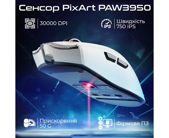 Мишка RAWM SA-MH01Pro Wireless/Bluetooth White (SA-MH01PRO.white), зображення 2 Мишка RAWM SA-MH01Pro Wireless/Bluetooth White (SA-MH01PRO.white), зображення 2