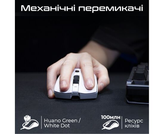 Мишка RAWM SA-MH01Pro Wireless/Bluetooth White (SA-MH01PRO.white), зображення 4 Мишка RAWM SA-MH01Pro Wireless/Bluetooth White (SA-MH01PRO.white), зображення 4