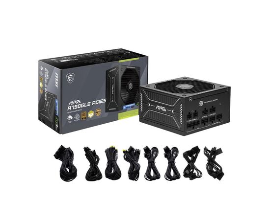 Блок питания MSI 750W MAG A750GLS PCIE5 (MAG A750GLS PCIE5), изображение 3 Блок питания MSI 750W MAG A750GLS PCIE5 (MAG A750GLS PCIE5), изображение 3