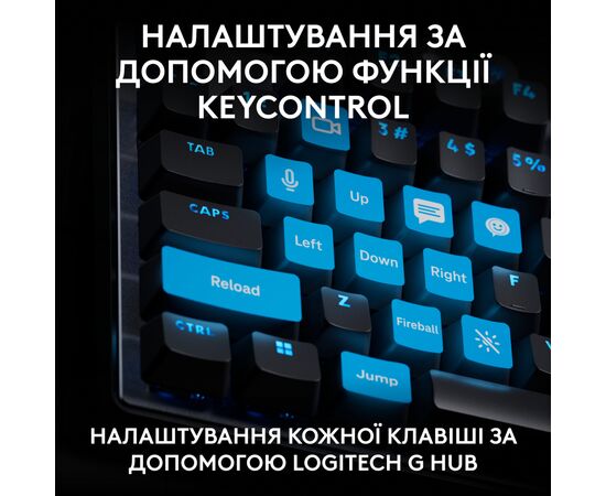Клавіатура Logitech G PRO X TKL Rapid Linear USB UA Black (920-013233), зображення 9 Клавіатура Logitech G PRO X TKL Rapid Linear USB UA Black (920-013233), зображення 9