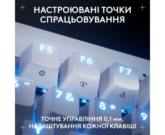 Клавіатура Logitech G PRO X TKL Rapid Linear USB UA White (920-013242), зображення 8 Клавіатура Logitech G PRO X TKL Rapid Linear USB UA White (920-013242), зображення 8