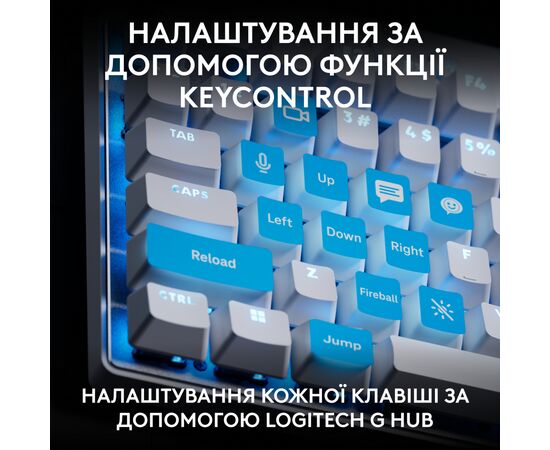 Клавіатура Logitech G PRO X TKL Rapid Linear USB UA White (920-013242), зображення 9 Клавіатура Logitech G PRO X TKL Rapid Linear USB UA White (920-013242), зображення 9