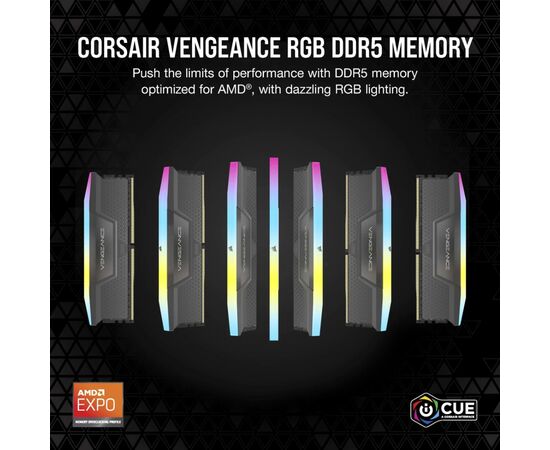 Модуль памяти для компьютера DDR5 96GB (2x48GB) 6000 MHz Vengeance RGB Grey Corsair (CMH96GX5M2E6000Z36), изображение 5 Модуль памяти для компьютера DDR5 96GB (2x48GB) 6000 MHz Vengeance RGB Grey Corsair (CMH96GX5M2E6000Z36), изображение 5