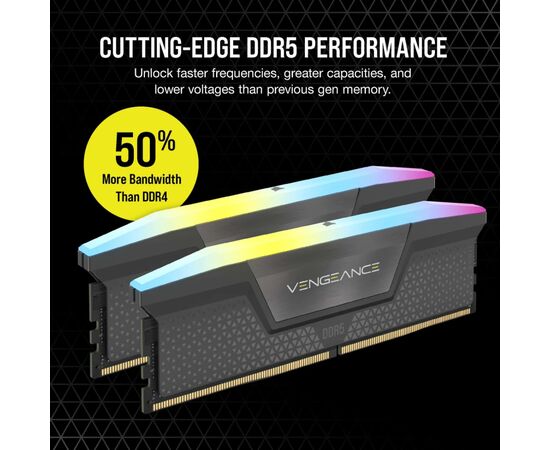 Модуль памяти для компьютера DDR5 96GB (2x48GB) 6000 MHz Vengeance RGB Grey Corsair (CMH96GX5M2E6000Z36), изображение 6 Модуль памяти для компьютера DDR5 96GB (2x48GB) 6000 MHz Vengeance RGB Grey Corsair (CMH96GX5M2E6000Z36), изображение 6