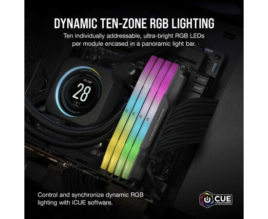 Модуль памяти для компьютера DDR5 96GB (2x48GB) 6000 MHz Vengeance RGB Grey Corsair (CMH96GX5M2E6000Z36), изображение 7 Модуль памяти для компьютера DDR5 96GB (2x48GB) 6000 MHz Vengeance RGB Grey Corsair (CMH96GX5M2E6000Z36), изображение 7