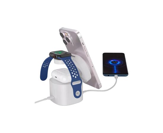 Зарядний пристрій Canyon 4-in-1 wireless charging stand 30W + cable 1.0m white (CNS-WCS405WW/A), зображення 4 Зарядний пристрій Canyon 4-in-1 wireless charging stand 30W + cable 1.0m white (CNS-WCS405WW/A), зображення 4