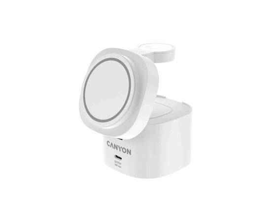 Зарядний пристрій Canyon 4-in-1 wireless charging stand 30W + charger 65W + cable 1.0m white (CNS-WCS405W), зображення 2 Зарядний пристрій Canyon 4-in-1 wireless charging stand 30W + charger 65W + cable 1.0m white (CNS-WCS405W), зображення 2