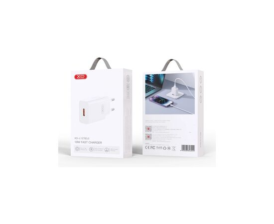 Зарядний пристрій XO USB-A QC18W White (L127.white), зображення 5