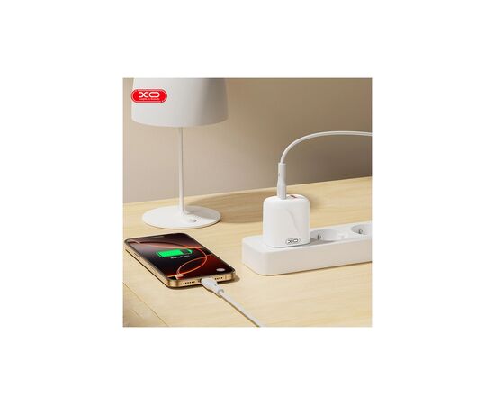 Зарядний пристрій XO 1xUSB-C PD20W + 1xUSB QC3.0 White (L158.white), зображення 4