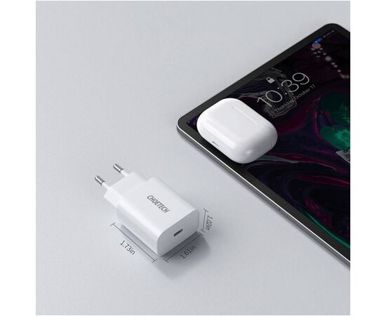 Зарядное устройство Choetech USB-C PD20W white (Q5004-V5), изображение 5 Зарядное устройство Choetech USB-C PD20W white (Q5004-V5), изображение 5