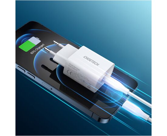 Зарядное устройство Choetech USB-C PD20W white (Q5004-V5), изображение 8 Зарядное устройство Choetech USB-C PD20W white (Q5004-V5), изображение 8