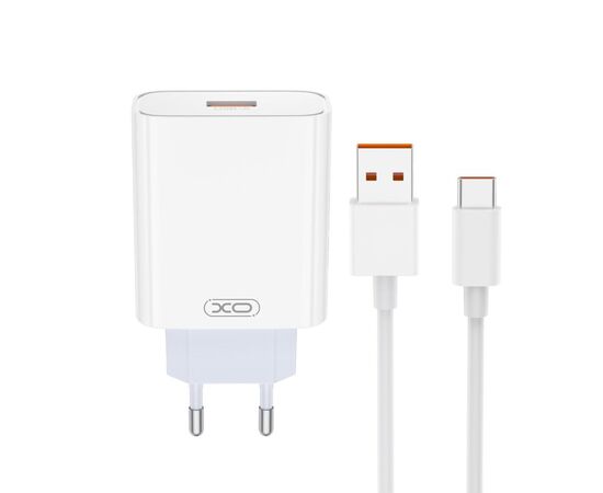 Зарядний пристрій XO USB 120W + cable USB to USB-C white (XO-L128U)