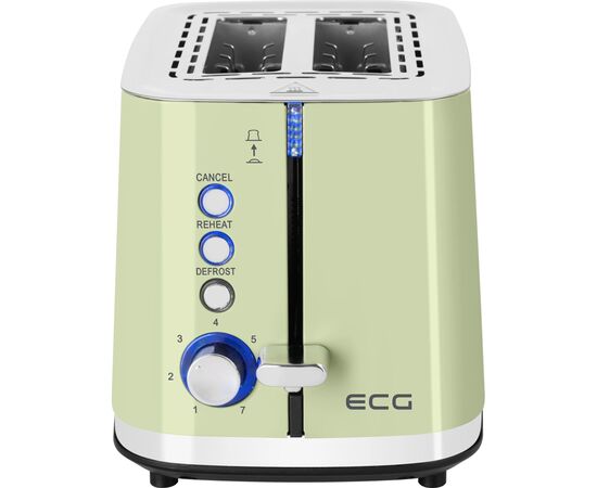 Тостер ECG ST 2766 Vintage Olive, зображення 2 Тостер ECG ST 2766 Vintage Olive, зображення 2