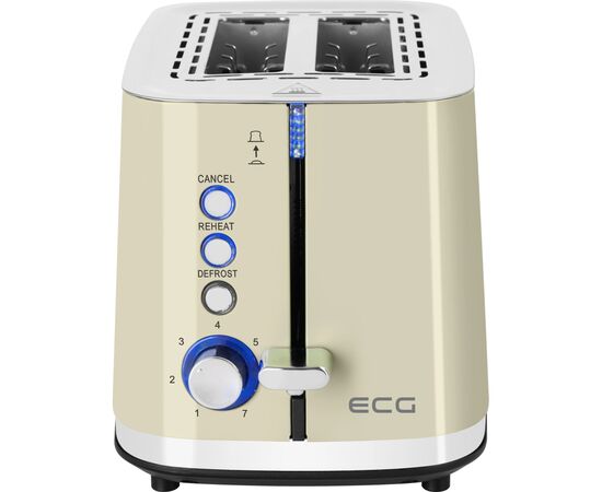 Тостер ECG ST 2766 Vintage Vanilla, зображення 2 Тостер ECG ST 2766 Vintage Vanilla, зображення 2