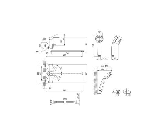 Змішувач Kroner Oker-C070 (CV019668), зображення 9 Змішувач Kroner Oker-C070 (CV019668), зображення 9