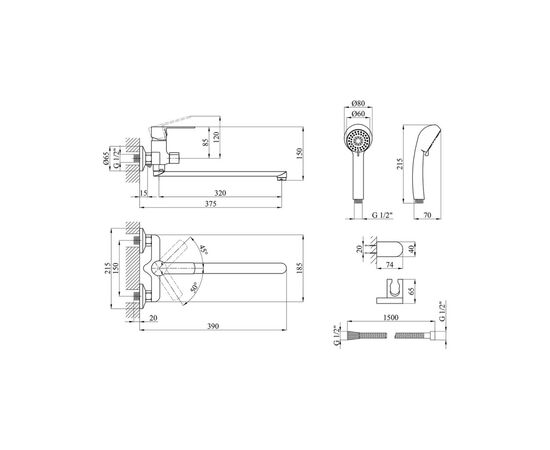 Змішувач Kroner Bremen-C070 (CV012071), зображення 9 Змішувач Kroner Bremen-C070 (CV012071), зображення 9