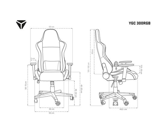 Крісло ігрове YENKEE YGC 300RGB STARDUST RGB Black (45015755), зображення 11