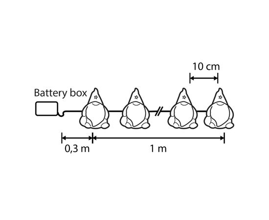 Гирлянда Luca Lighting Санта, струна, 1,3 м, класична біла, 10 LED 2AA, таймер (8720967822850), изображение 2 Гирлянда Luca Lighting Санта, струна, 1,3 м, класична біла, 10 LED 2AA, таймер (8720967822850), изображение 2