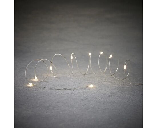 Гирлянда Luca Lighting струна, 1 м, класична біла, 10 LED 2xCR2032 (8718861660623), изображение 2 Гирлянда Luca Lighting струна, 1 м, класична біла, 10 LED 2xCR2032 (8718861660623), изображение 2