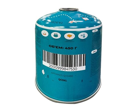 Газовый баллон Quest 450 г різьбове з'єднання (набір 12 шт) (Q-G450_12), изображение 4