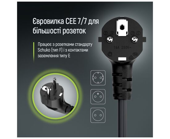 Кабель питания C13 1.8m black ColorWay (CW-CBP082-BK), изображение 8